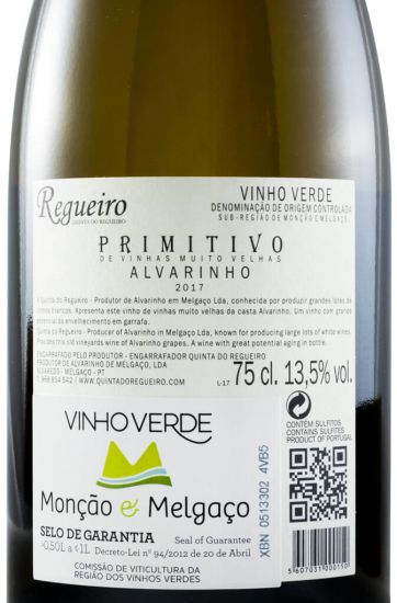 2017 Quinta do Regueiro Primitivo Alvarinho branco