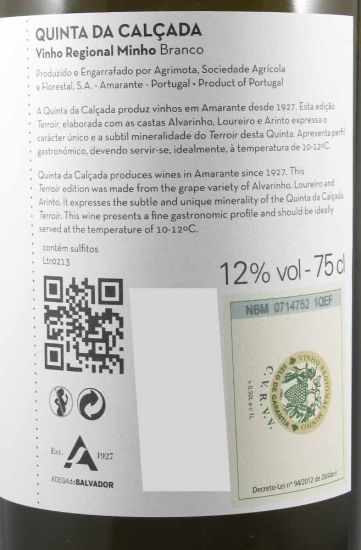 2012 Quinta Calçada Edição Terroir white