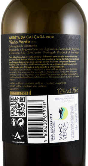 2012 Quinta da Calçada Vinhas Velhas branco