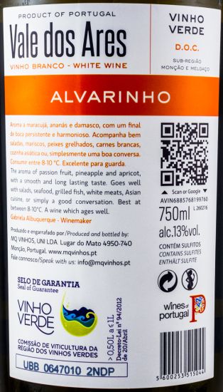 2015 Vale dos Ares Alvarinho branco