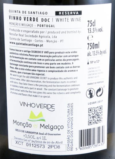 2016 Quinta de Santiago Reserva Alvarinho branco