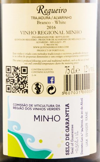 2016 Quinta Regueiro Alvarinho/Trajadura branco