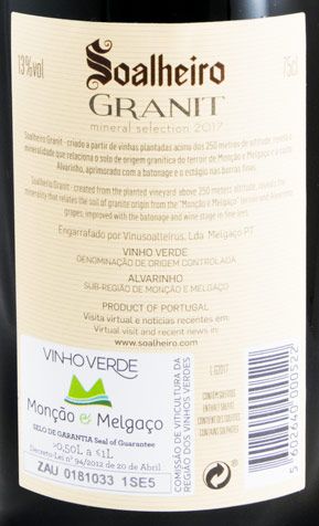 2017 Soalheiro Granit Alvarinho branco