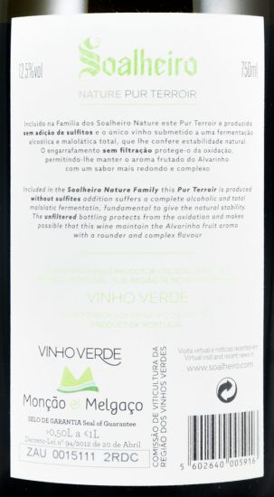2017 Soalheiro Alvarinho Nature Pur Terroir branco