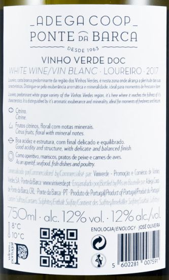 2017 Ponte da Barca Loureiro Grande Escolha white