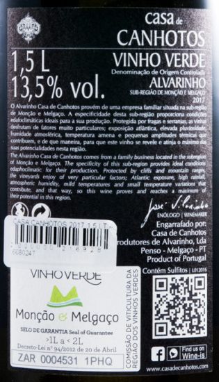 2017 Casa de Canhotos Alvarinho white 1.5L