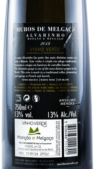 2018 Muros de Melgaço Alvarinho branco