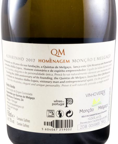 2017 Quintas de Melgaço QM Homenagem Alvarinho Reserva branco