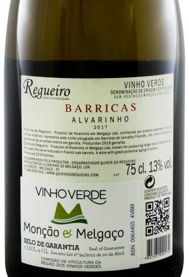 2017 Quinta do Regueiro Barricas Alvarinho branco