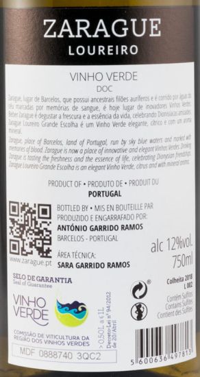 2017 Zarague Loureiro Grande Escolha branco