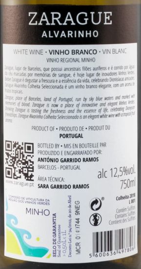 2018 Zarague Alvarinho branco