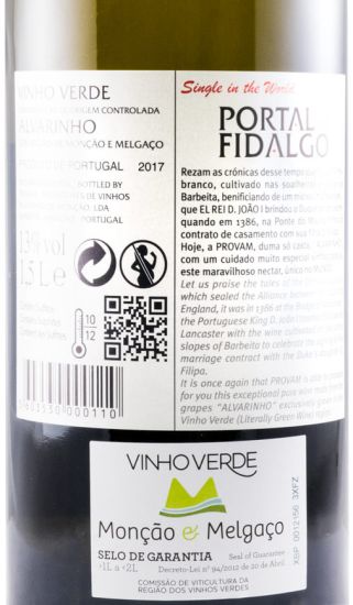 2017 Portal do Fidalgo Alvarinho branco 1,5L