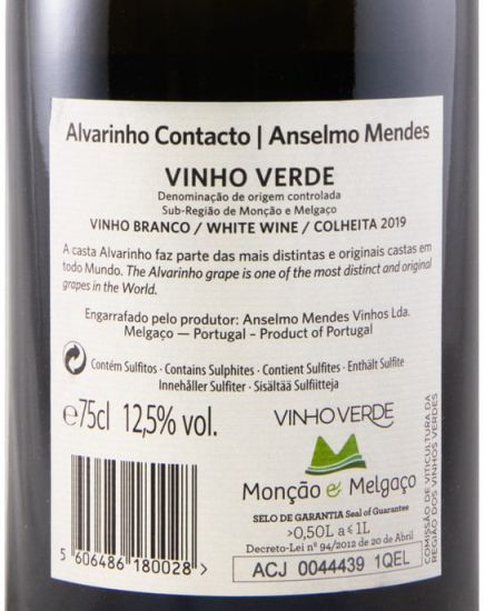 2019 Anselmo Mendes Alvarinho Contacto branco