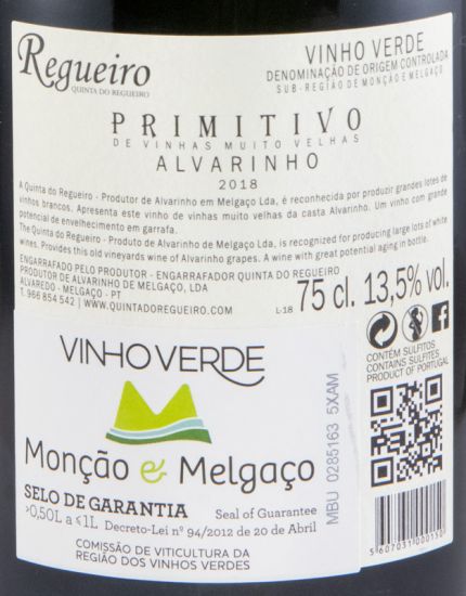 2018 Quinta do Regueiro Primitivo Alvarinho branco