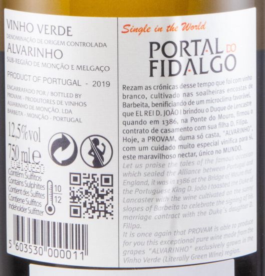 2019 Portal do Fidalgo Alvarinho branco