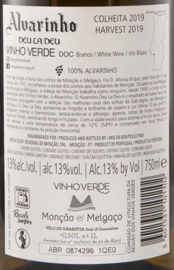 2019 Alvarinho Deu La Deu branco