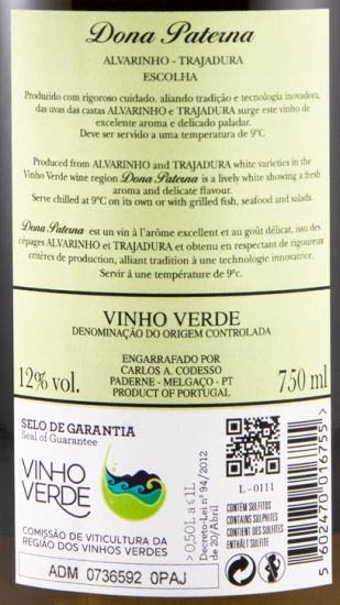 2019 Dona Paterna Alvarinho Trajadura branco