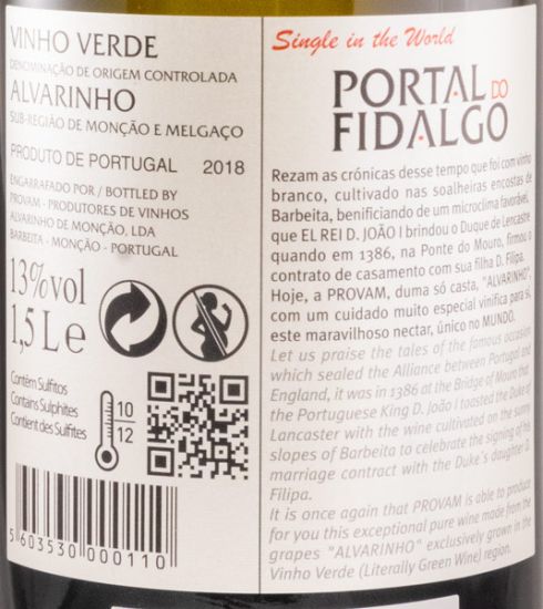 2018 Portal do Fidalgo Alvarinho white 1.5L