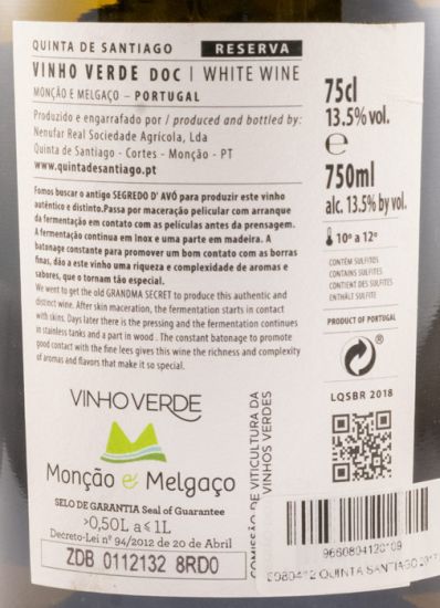 2017 Quinta de Santiago Reserva Alvarinho white
