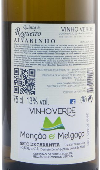 2020 Quinta do Regueiro Alvarinho Reserva branco