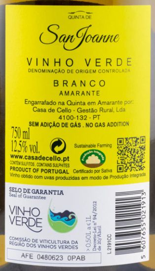 2019 Quinta de San Joanne Terroir Mineral branco