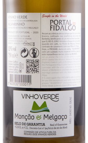 2020 Portal do Fidalgo Alvarinho branco