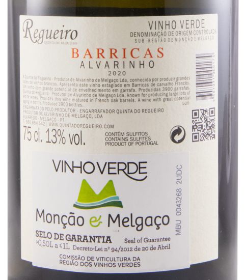 2020 Quinta do Regueiro Barricas Alvarinho branco