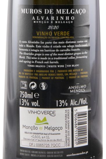 2020 Muros de Melgaço Alvarinho branco