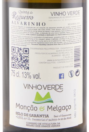 2021 Quinta do Regueiro Alvarinho Reserva branco