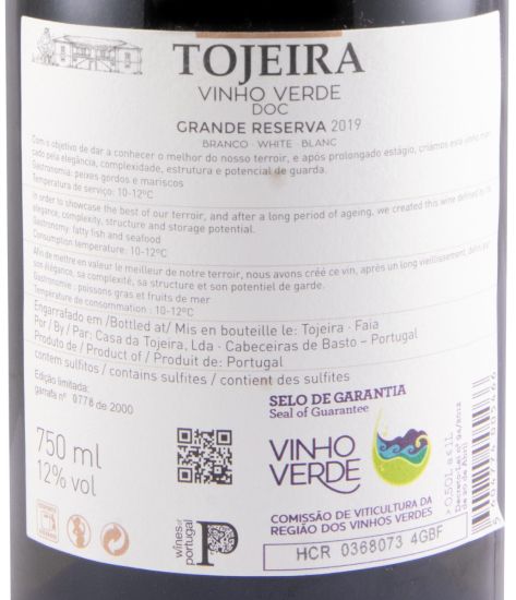 2019 Tojeira Grande Reserva white