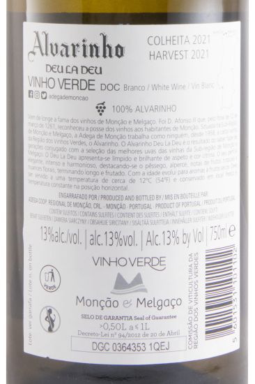 2021 Alvarinho Deu La Deu branco