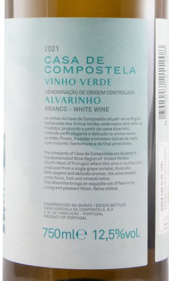 2021 Casa de Compostela Alvarinho Premium branco