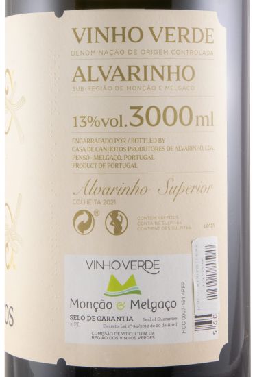 2021 Casa de Canhotos Alvarinho branco 3L