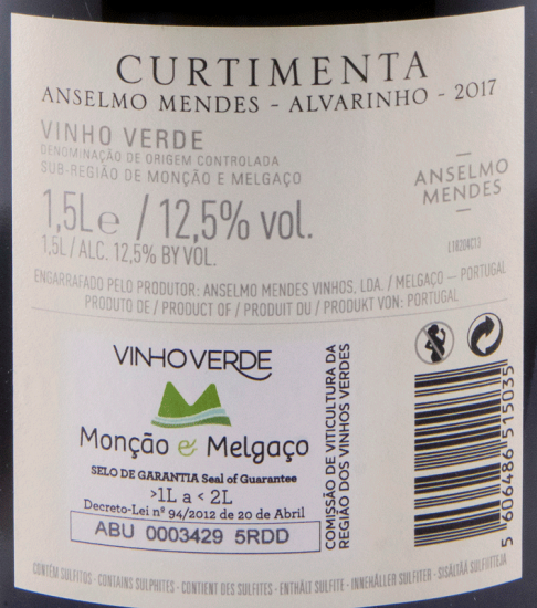 2017 Anselmo Mendes Curtimenta Alvarinho branco 1,5L