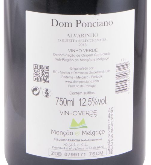 2013 Dom Ponciano Alvarinho white