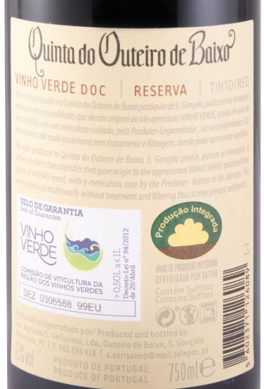 2022 Quinta do Outeiro de Baixo Reserva red