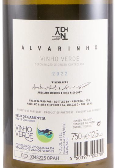 2022 Anselmo Mendes & Dirk Niepoort ADN Alvarinho white