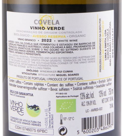 2022 Covela Avesso Reserva organic white