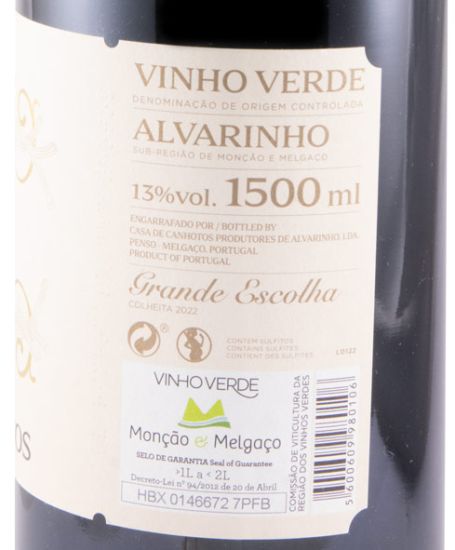 2022 Casa de Canhotos Alvarinho Grande Escolha branco 1,5L