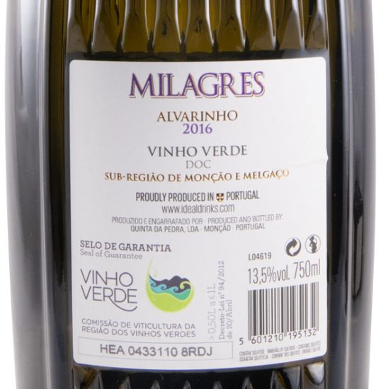 2016 Milagres Alvarinho branco