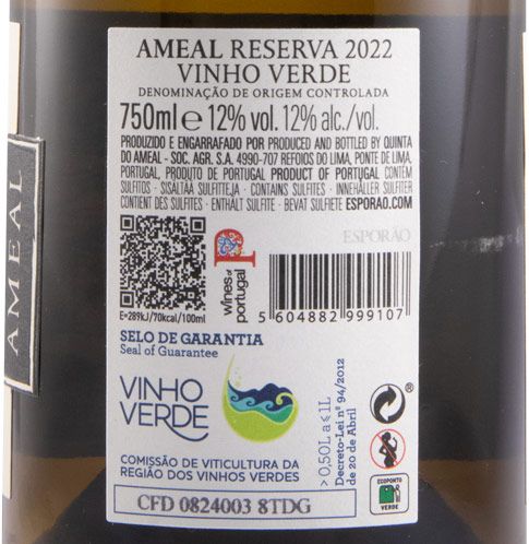 2022 Quinta do Ameal Reserva white