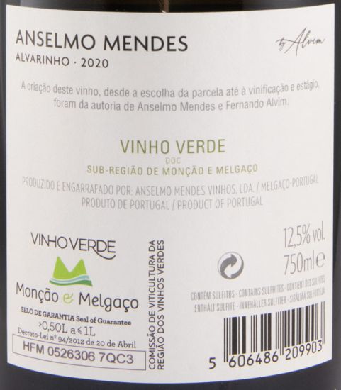 2020 Anselmo Mendes Alvarinho by Alvim white
