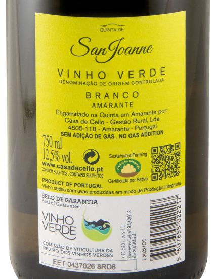 2022 Quinta de San Joanne Terroir Mineral branco (rótulo danificado)