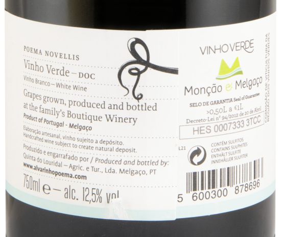 2021 Quinta do Louridal Poema Novellis Alvarinho branco