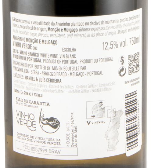 2024 Génese Altitude Selection Alvarinho branco