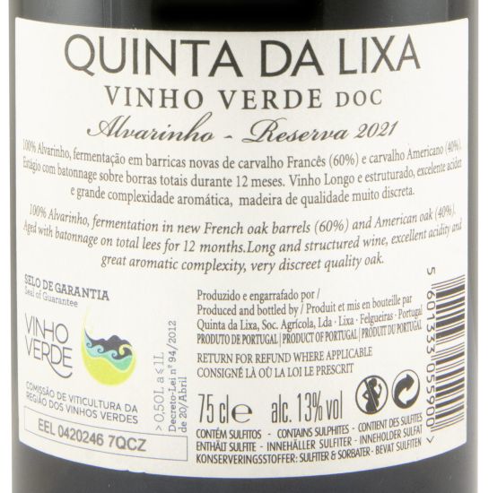 2021 Quinta da Lixa Alvarinho Reserva branco