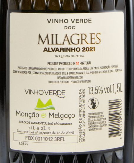 2021 Milagres Alvarinho white 1.5L