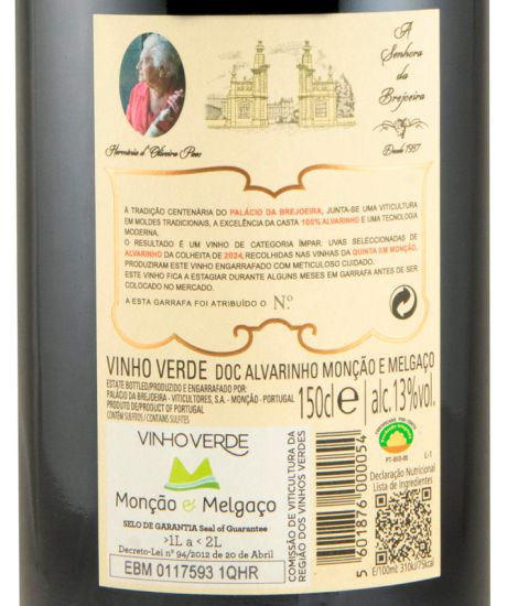 2024 Palácio da Brejoeira Alvarinho branco 1,5L
