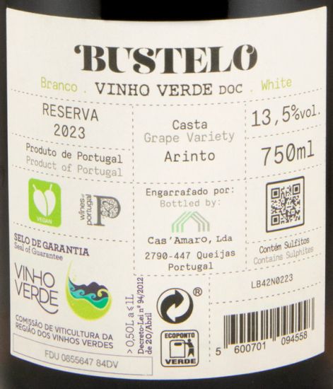 2023 Bustelo Arinto Reserva white