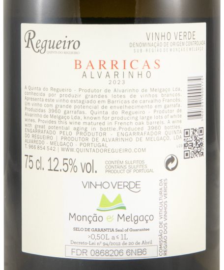 2023 Quinta do Regueiro Barricas Alvarinho white